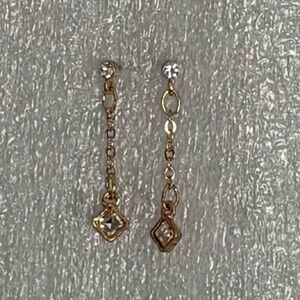 Elegant Gold Tone Dangle Earrings